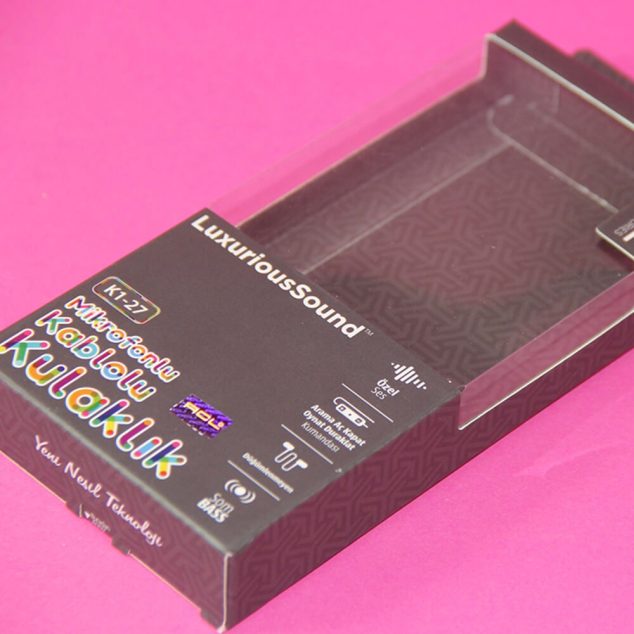 Kulaklık Şeffaf Karton Kutu