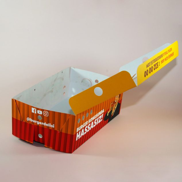 İnce Karton Hamburger Kutusu