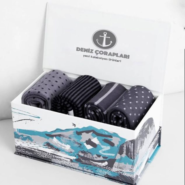 Sert Mukavva Çorap Kutusu