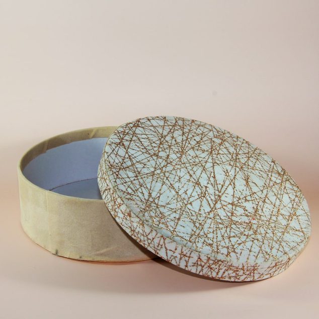 Özel Kumaş Desenli Yuvarlak Kutu